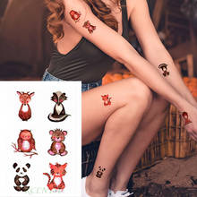 Pegatinas de tatuaje temporal impermeables para hombre y mujer, tatuajes pequeños de panda, Tigre, búho, ciervo, oso, animal, tatuaje falso, Flash, para chico y Mujer 2024 - compra barato