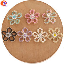 Diseño de Cordial, accesorios de joyería de 24x24MM, abalorios de cuentas de semillas, hechos a mano, forma de flor de diamantes de imitación, fabricación DIY, accesorios para pendientes, 30 Uds. 2024 - compra barato