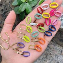 5Pair colorful enamel lip shaped drop earring jewelry,fashion simple design women enamel earring ins hot 2024 - buy cheap