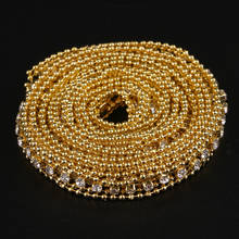 1 Yard Gold Beaded Crystal Rhinestone Chain Ribbon Trim Costume Applique 8mm 2024 - buy cheap