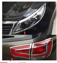 For Kia Sportage 2011 2012 2013 2014 2015 ABS Chrome Light Lamp Frame Cover Trim Accessories 2024 - buy cheap