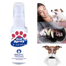 Pet purificadores de respiração spray cão dentes mais limpo gato do cão oral saudável cuidados odontológicos mais limpo spray 2024 - compre barato