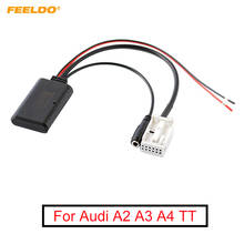 FEELDO 1 шт. автомобильный беспроводной Bluetooth модуль Aux аудио кабель музыкальный адаптер с Micphone для Audi A2 A3 A4 TT AUX кабель 2024 - купить недорого