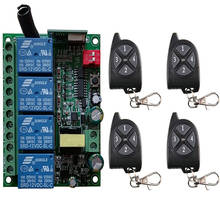 Ac110v 220v 230v 4ch 4 channe 433mhz rf interruptor de controle remoto sem fio relé receptor controlador para garagem \ porta \ led \ bulb