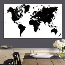 Abstract Black and White World Map Modern Painting Posters And Prints Quadros Wall Art Picture For Living Room Decor Cuadros 2024 - buy cheap