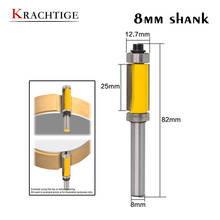 Krachtige 8 мм хвостовик шаблон/для промывания и подравнивания маршрутизатор бит 1/2*25 резак Топ и нижний подшипник 2024 - купить недорого