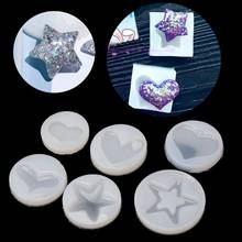 Pingente em forma de estrela, molde de silicone para joias, formato de coração, resina epóxi decorativa, faça você mesmo, artesanato, moldes de cristal 2024 - compre barato