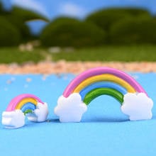 5PCS Rainbow Miniatures Resin Figurines Fridge Magnet Sticker Home Decor Party Wedding Decoration Kitchen DIY Accessories 2024 - buy cheap