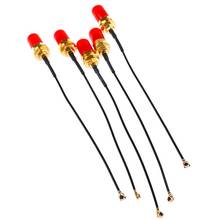 5 pçs/lote 10cm Cabo de Extensão Em Linha Reta SMA Jack para uFL/u.FL/IPX/IPEX Conector Fêmea Pigtail Antena Cabo Pigtail RF 2024 - compre barato