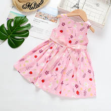 Vestido Floral para niñas pequeñas, ropa de princesa, de algodón, sin mangas, informal, de 1 a 5 años 2024 - compra barato