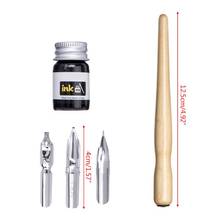 Juego de bolígrafos de Manga Dip, Kit de dibujo profesional de cómic, soporte de madera de 3 puntas, tinta, herramientas de caligrafía, novedad de 2021 2024 - compra barato