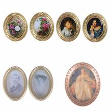 Dollhouse Miniaturas 1:12 Round Oil Painting for Decoration Dollhouse Miniatures 1:12 Accessories Flower Painting Dollhouse 2024 - buy cheap