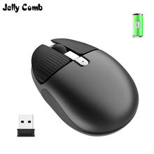 Перезаряжаемая беспроводная мышь Jelly Comb для ноутбука, компьютера, ноутбука, бесшумный клик, 2,4 ГГц, беспроводная мышь для Windows Mac os Mac 2024 - купить недорого