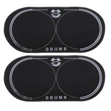 2 Pieces PET Double Bass Drum Patch Drumhead Protector Black 2024 - buy cheap
