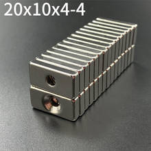 Neodymium magnet 20 x10x 4 holes 4 N35 NdFeB square super strong strong permanent magnet block rare earth refrigerator magnet 2024 - buy cheap