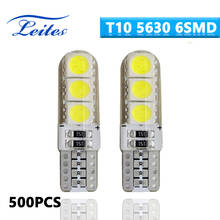 500 pces leites t10 super brilhante lâmpadas led 194 5050 6 smd dc 12v luz da placa de licença luzes de folga à prova dwaterproof água carro-estilo 2024 - compre barato