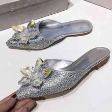 New Fashion Mules Cinderella Crystal Shoes Bling Diamond Slippers Sexy Slides for Ladies 2021 Luxury Brand Designer Female Shoes 2024 - buy cheap