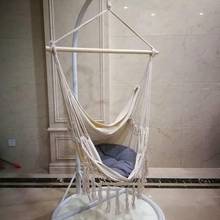 Outdoor Portable Bohemia Style Hammock Chair Beige Cotton Rope Net Swing Rope Balcony Indoor Garden Hanging Chair 2024 - buy cheap