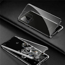 Двухсторонний Магнитный чехол для Samsung Note 20 ultra S20 S10lite S9 S8 plus Note 8 9 A21s A31 A51 A71, металлический чехол из закаленного стекла 2024 - купить недорого
