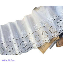 16.5cm Wide HOT Cotton Embroidered White flower lace fabric dubai sewing DIY trim applique Ribbon collar wedding guipure decor 2024 - buy cheap
