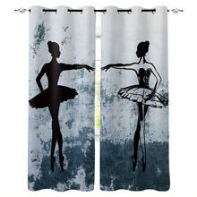 Bailarina de Ballet bailarina, cortinas de pared para ventana, baño, exterior, cocina, decoración Floral, paneles de cortina con ojales 2024 - compra barato