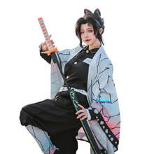 Disfraz de Kochou Shinobu de Demon Slayer para mujer, Cosplay de Kimetsu No Yaiba, Kimono, uniformes, peluca, fiesta de Carnaval de Halloween 2024 - compra barato