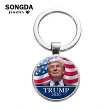 SONGDA TRUMP Keep America Great Keychain Donald President USA Commemorate Key Ring Top Grade Alloy Key Chain for Collection Gift 2024 - buy cheap