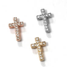 Crystal Cross Slide Charms fit on Stainless Steel Keeper Mesh Bracelet DIY Women Jewelry 5pcs/lot 2024 - buy cheap