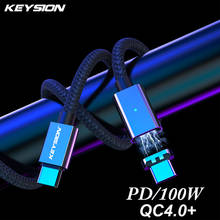 Keysion-cabo magnético tipo c para tipo c, 100w, para redmi note 9s, huawei, pd, para macbook pro, cabo de carga rápida 2024 - compre barato