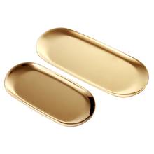 2 Sets Gold Oval Stainless Steel Trinket Tray,Towel Storage Dish Plate Tea Fruit Trays Cosmetics Jewelry Plate 2024 - buy cheap