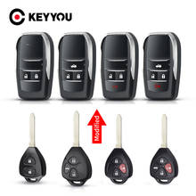 KEYYOU Uncut Корпус автомобильного ключа дистанционного управления чехол для Toyota Corolla RAV4 Yaris Venza Scion tC xA xB xd 2/3/4 кнопки смарт-Брелок чехол 2024 - купить недорого