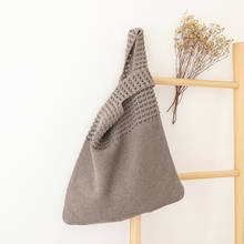 Hollow Out Crochet Handbag Women Fall&winter Trendy Knitting Vest Top-handle Bag 2021 Female Big Capacity Rusable Fabric Tote 2024 - buy cheap
