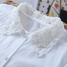 Lamjourney-Blusa de manga larga para mujer, camisa de manga larga con abalorios decorados a mano, estilo Mori Chic, para primavera, 2021 2024 - compra barato