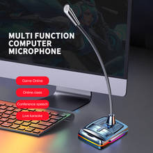 Microfone gaming de computador 3.5 ° usb/360mm, conversor de estúdio para laptop, pc desktop, led 2024 - compre barato