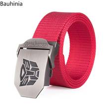 Bauhinia130CM Transformers Automatic Buckle Thickened Nylon Belt Young Students Casual And Durable Canvas Belt 2024 - buy cheap