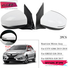 ZUK 2PCS Car Exterior Side Mirror Assy For HONDA CITY 2015 2016 2017 2018 GM6 Door Rearview Wing Mirror Assembly 5-PIN With Lamp 2024 - buy cheap