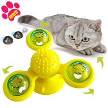 WOFUWOFU Fashion&cool Cat Toys, Windmill Cat Toy Interactive Turntable with Suction Cup and Soft Silicone Scratch Brush 2024 - buy cheap