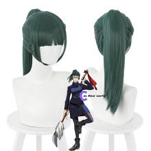 Anime Jujutsu Kaisen Maki Zenin Dark Green Ponytail Wig Cosplay Costume Heat Resistant Synthetic Hair Women Wigs 2024 - buy cheap