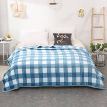 Plaid blankets quilts twin full queen king adult blankets soft Throw Flannel blankets on Bed/car/sofa blue kids rugs blankets 2024 - buy cheap