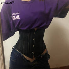 YAGIMI-Entrenador de cintura gótico para mujer, corpiño, corsé Steampunk, ropa moldeadora de cuerpo, 24 huesos de acero, transpirable 2024 - compra barato