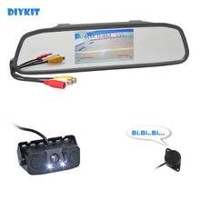 Diykit sistema de monitoramento para auto-falante, 4.3 ", para espelho do carro, à prova d'água, sensor de radar de visão noturna, para câmera 2024 - compre barato