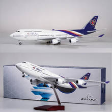 1/150 Scale 47cm Airline Boeing 747 B747 Aircraft Thailand THAI Airplane Model W Light and Wheel Diecast Plastic Resin Plane 2024 - buy cheap