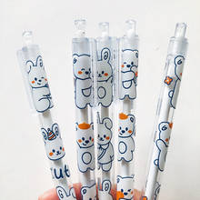 Bolígrafo de Gel Kawaii para estudiantes, Pequeño Oso Blanco y conejo, 0,5mm, tinta negra, papelería de escritura, 3 unids/lote 2024 - compra barato
