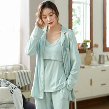 Fdfklak Cotton Pregnant Pijama New Spring Autumn 3 Pieces Nightie For Feeding Maternity Pajamas Pregnancy Clothes Pyjamas 2024 - buy cheap