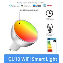 Voice Remoting Control GU10 5W WiFi Smart Bulb LED Lamp RGB/CW Plastic Aluminum Adjustable Light For Amazon Alexa Google Home 2024 - buy cheap