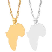 Collares con colgante de mapa africano para hombre y mujer, Gargantilla de acero inoxidable, Color dorado y plateado, accesorios de regalo de joyería 2024 - compra barato