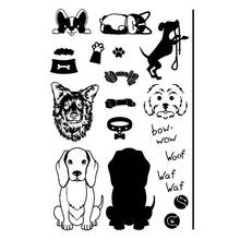 Прозрачный силиконовый штамп/печать «сделай сам» для скрапбукинга/декоративный прозрачный штамп для фотоальбома в виде собаки 2024 - купить недорого