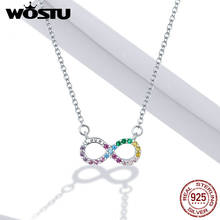 100% 925 Sterling Silver Infinity Love Infinite Necklace for Women Wedding Gift WOSTU Infinity Necklace Love Gift Jewelry FIN402 2024 - buy cheap
