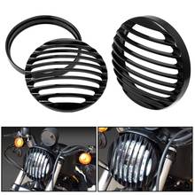 5 3/4 "cnc farol grill capa preta para harley davidson personalizado xl1200c 1200 2024 - compre barato