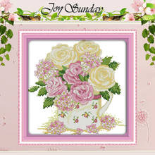 Conjunto de punto de cruz con diseño de rosas, juego de punto de cruz con flores, bordado, 11CT, 14CT, venta al por mayor 2024 - compra barato